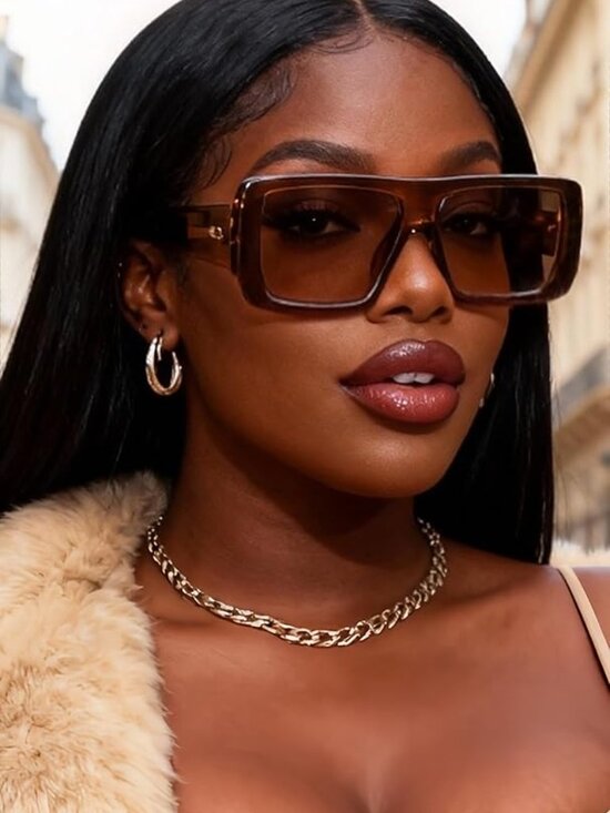 Oversized Thick Frame Sun Glasses main image 2